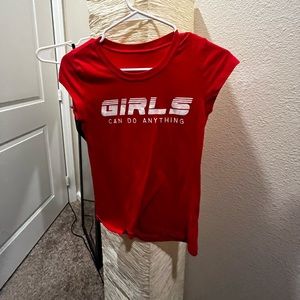 Red gym shirt